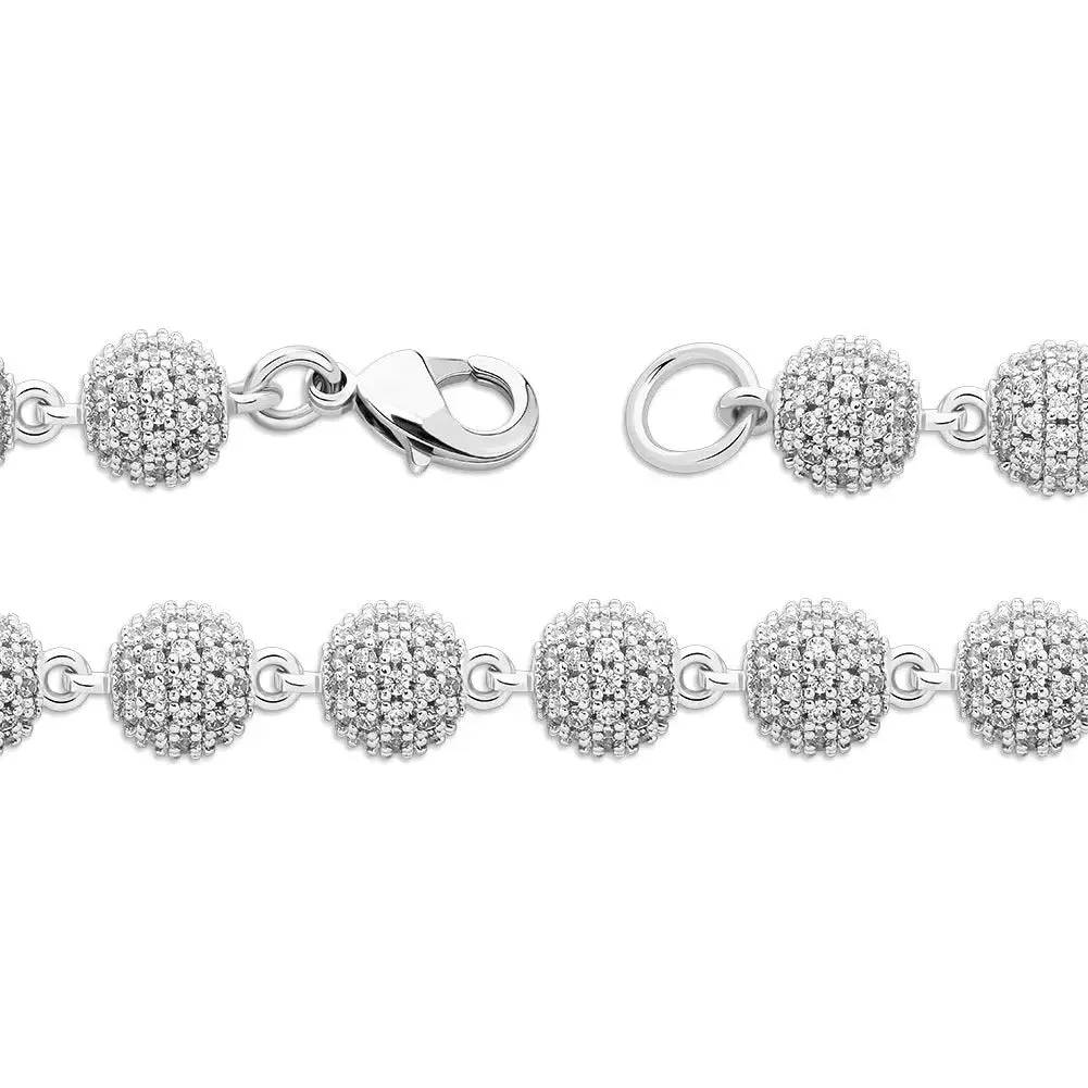 6mm Diamond Beads Chain in White Gold