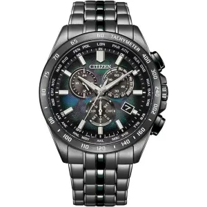 CITIZEN COLLECTION LAYERS OF TIME ECO DRIVE RADIO SOLAR BLACK MEN WATCH (2400 LIMITED) CB5878-56E