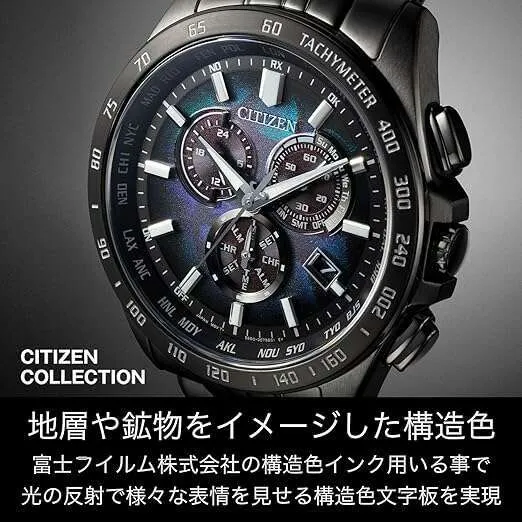 CITIZEN COLLECTION LAYERS OF TIME ECO DRIVE RADIO SOLAR BLACK MEN WATCH (2400 LIMITED) CB5878-56E
