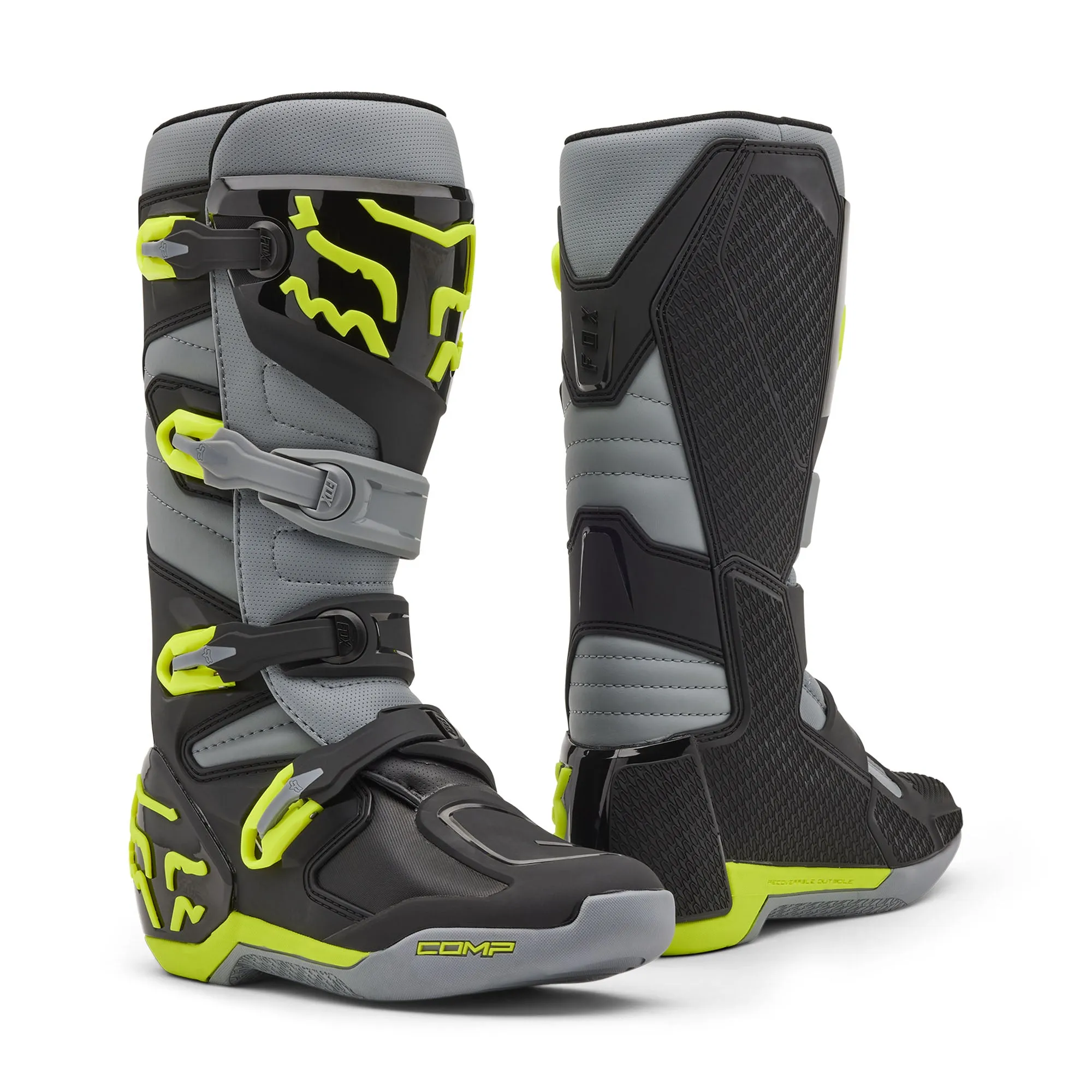 Fox Racing Comp Offroad Boots Grey/Yellow