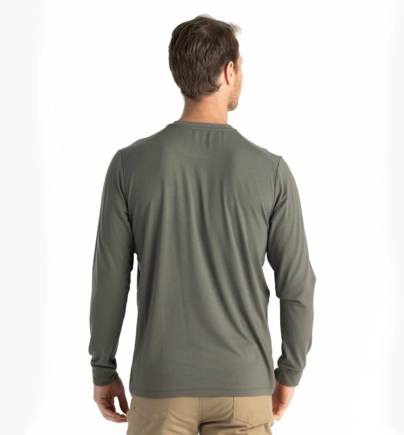 Men's Bamboo Flex Long Sleeve Pocket Tee - Fatigue