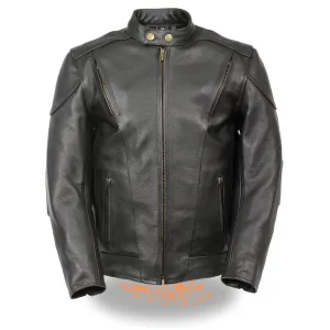 Milwaukee Leather LKM1900 Kids Side Lace Vented Scooter Leather Jacket