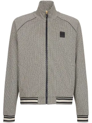 Monogram-Print Stretch-Design Jacket
