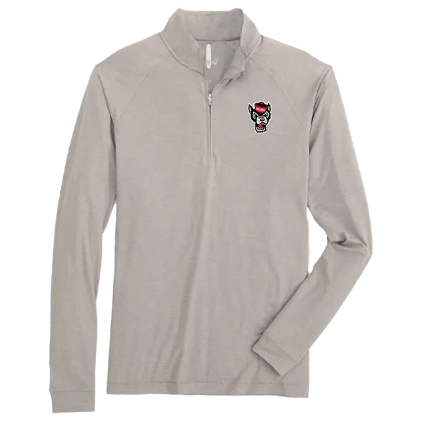 NC State Wolfpack johnnie-O Grey Freeborne Wolfhead 1/4 Zip Pullover
