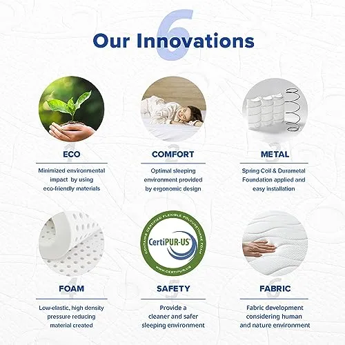 Olee Sleep Queen Mattress, 10 Inch Support Cloud Hybrid Mattress, Gel Infused Memory Foam, Pocket Spring for Support and Pressure Relief, CertiPUR-US Certified, Bed-in-a-Box, Soft, Queen Size