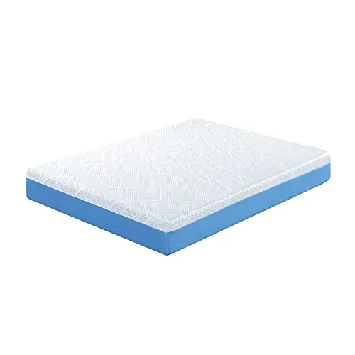 Olee Sleep Twin Mattress, 10 Inch Premium Cool Silk Gel Memory Foam Mattress, Cooling Gel Infused for Cool Comfort and Pressure Relief, CertiPUR-US Certified, Bed-in-a-Box, Medium Firm, Twin Size