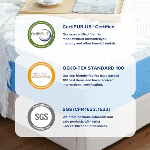 Olee Sleep Twin Mattress, 10 Inch Premium Cool Silk Gel Memory Foam Mattress, Cooling Gel Infused for Cool Comfort and Pressure Relief, CertiPUR-US Certified, Bed-in-a-Box, Medium Firm, Twin Size
