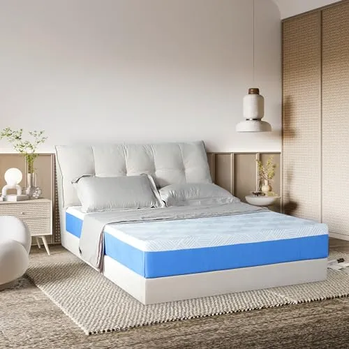 Olee Sleep Twin Mattress, 10 Inch Premium Cool Silk Gel Memory Foam Mattress, Cooling Gel Infused for Cool Comfort and Pressure Relief, CertiPUR-US Certified, Bed-in-a-Box, Medium Firm, Twin Size