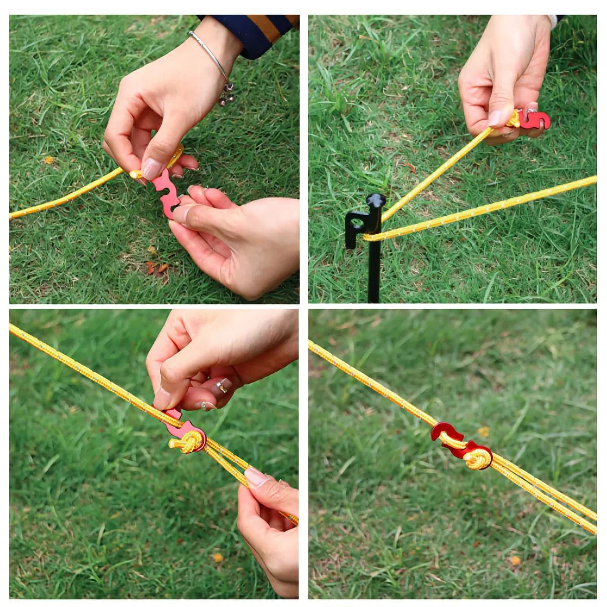 S-shaped Guyline Adjuster For Camping - 10 Pcs