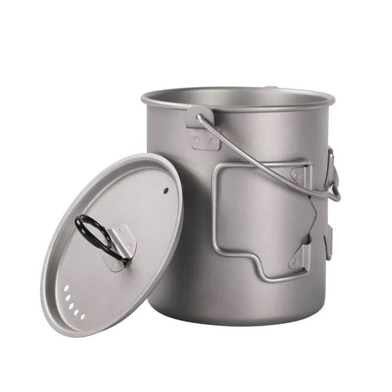 SilverAnt | Titanium Pot | 750ml/25 fl oz with Lid and Bail Handle