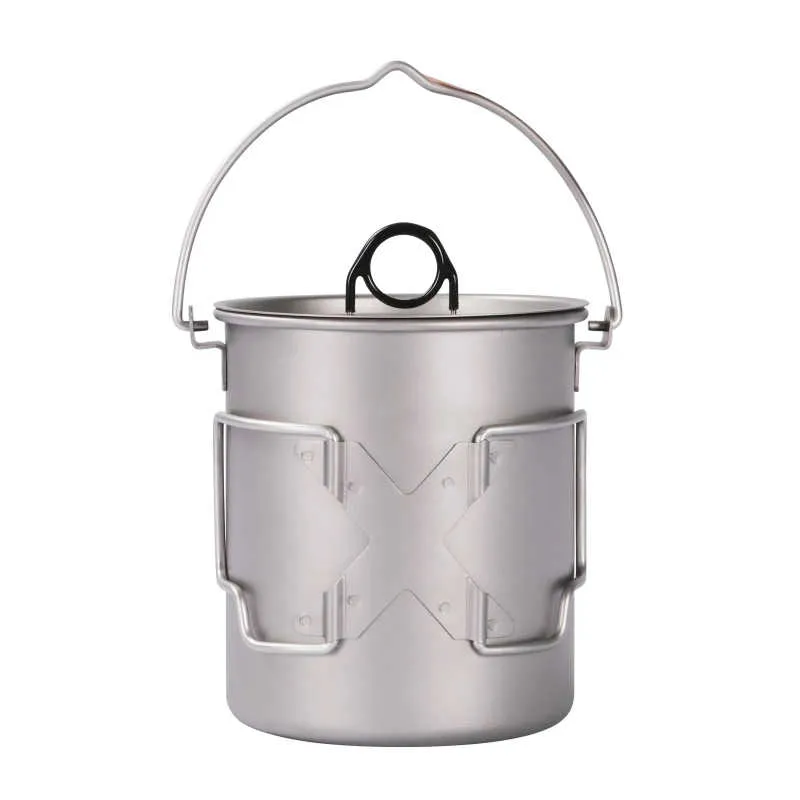 SilverAnt | Titanium Pot | 750ml/25 fl oz with Lid and Bail Handle