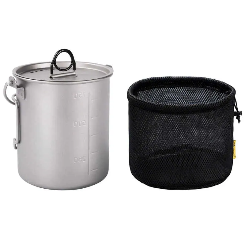 SilverAnt | Titanium Pot | 750ml/25 fl oz with Lid and Bail Handle