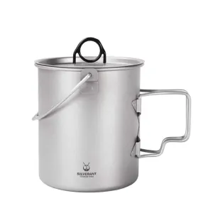 SilverAnt | Titanium Pot | 750ml/25 fl oz with Lid and Bail Handle