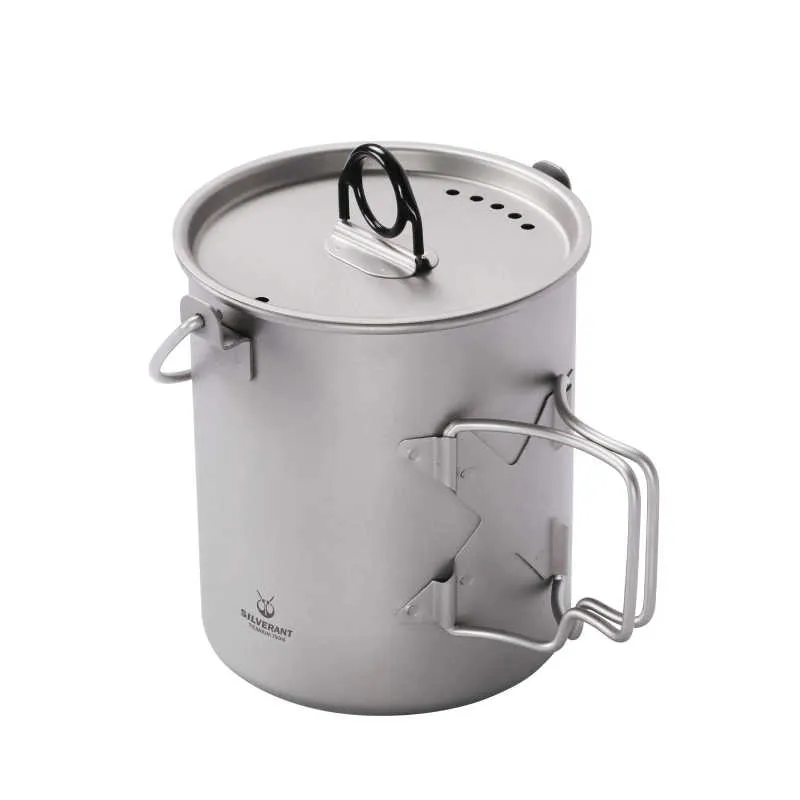 SilverAnt | Titanium Pot | 750ml/25 fl oz with Lid and Bail Handle