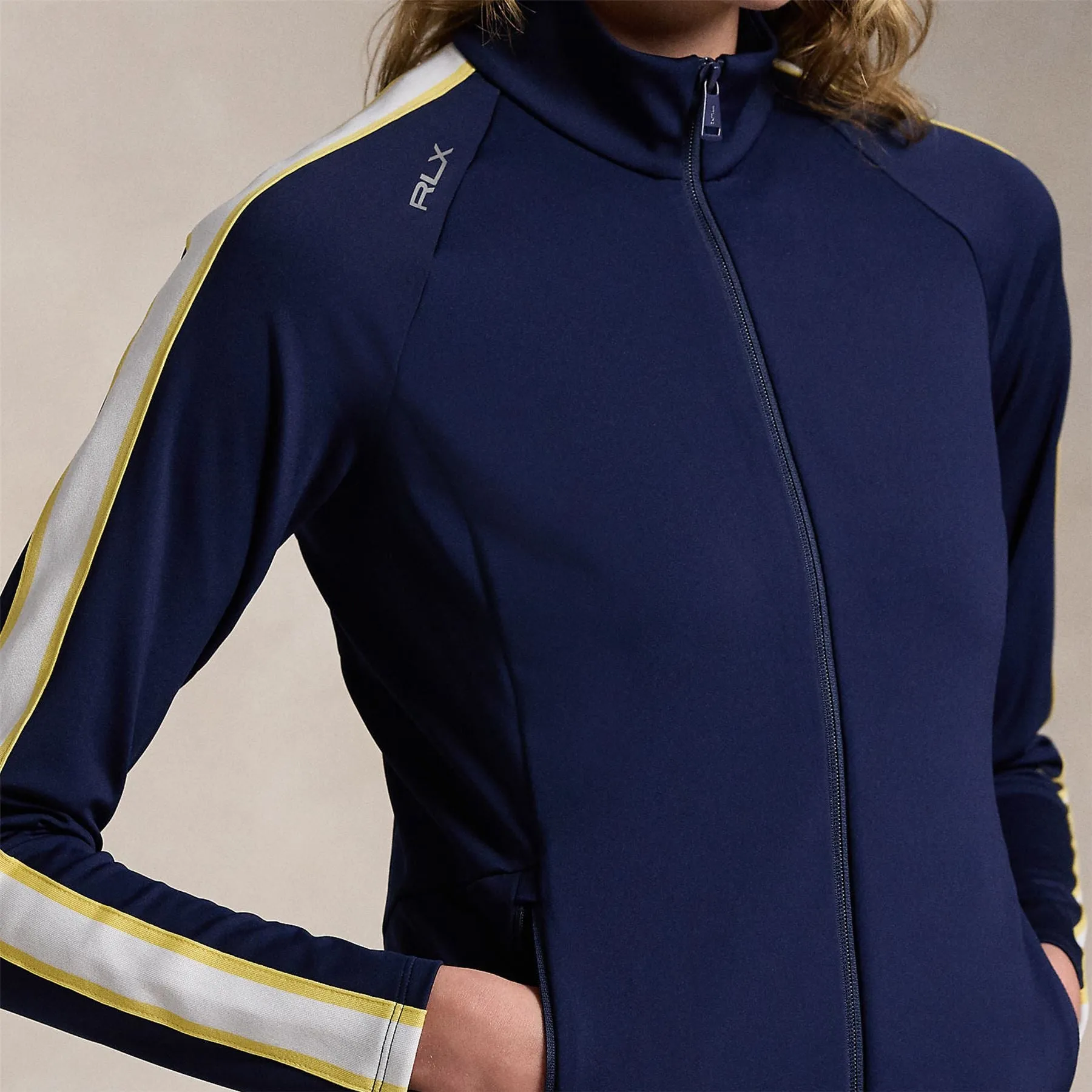 Womens RLX Interlock Full Zip Mid Layer Refined Navy - AW24