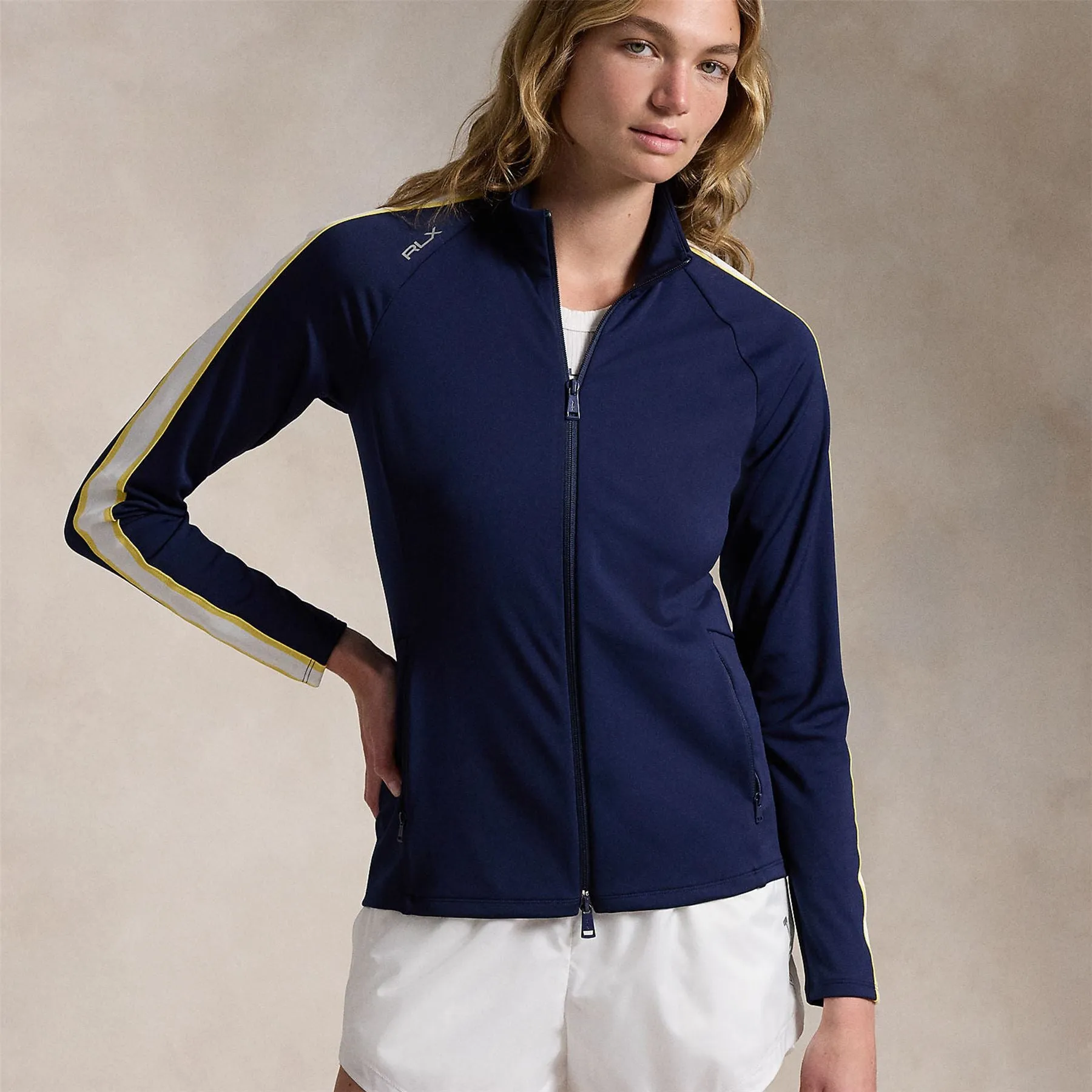 Womens RLX Interlock Full Zip Mid Layer Refined Navy - AW24